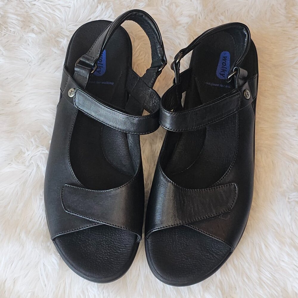 Pichu Black Wolky Velcro Sandals EU 41— US 10/10.5